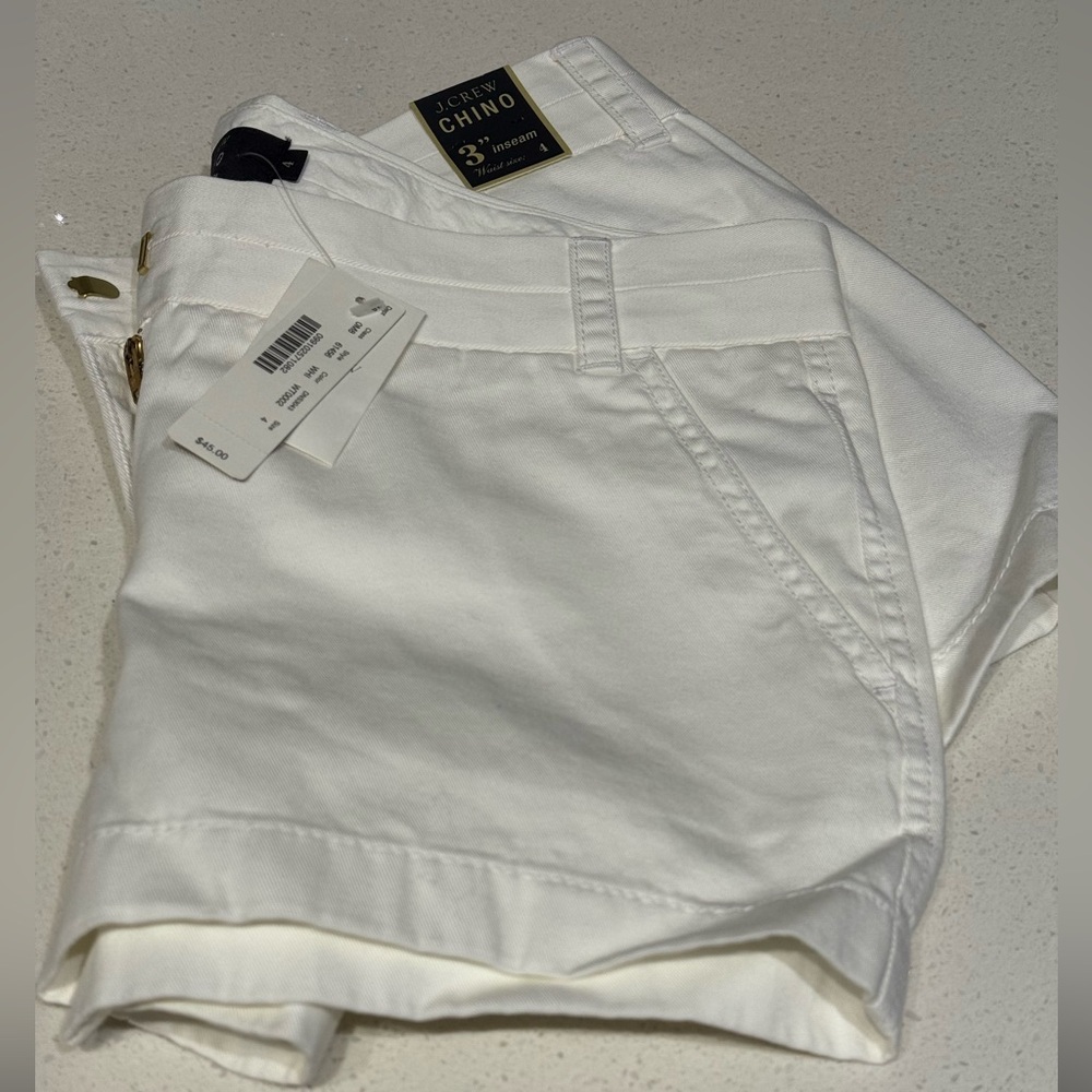 NWT J. Crew women’s White Shorts size 4  (3 inch inseam)